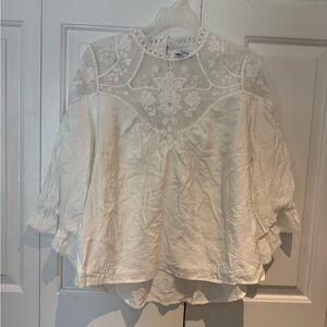 Fate Ruffled Asymmetrical Bib Collar Blouse size L